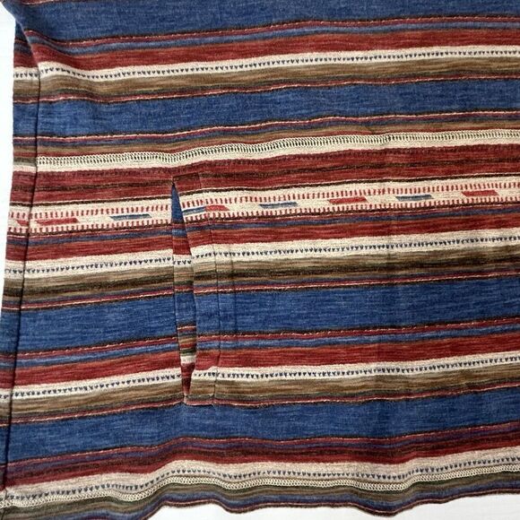 Ralph Lauren Womens LG Boho Hoodie Multicolor Pockets Long Sleeve V-Neck Tribal - Picture 7 of 12